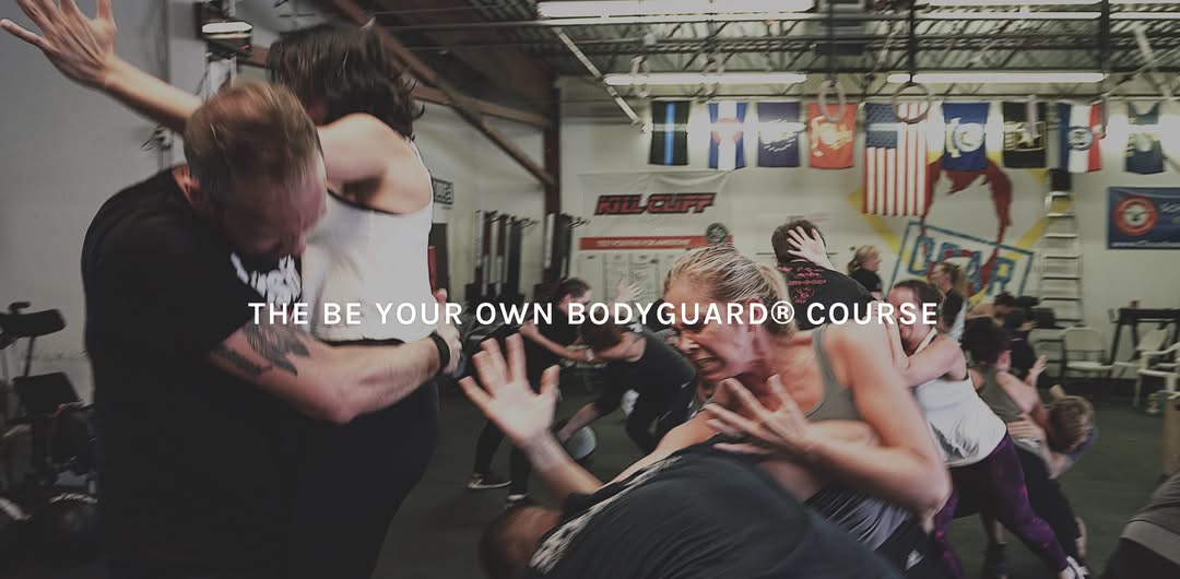 Everyday people training in a Be Your Own Bodyguard course