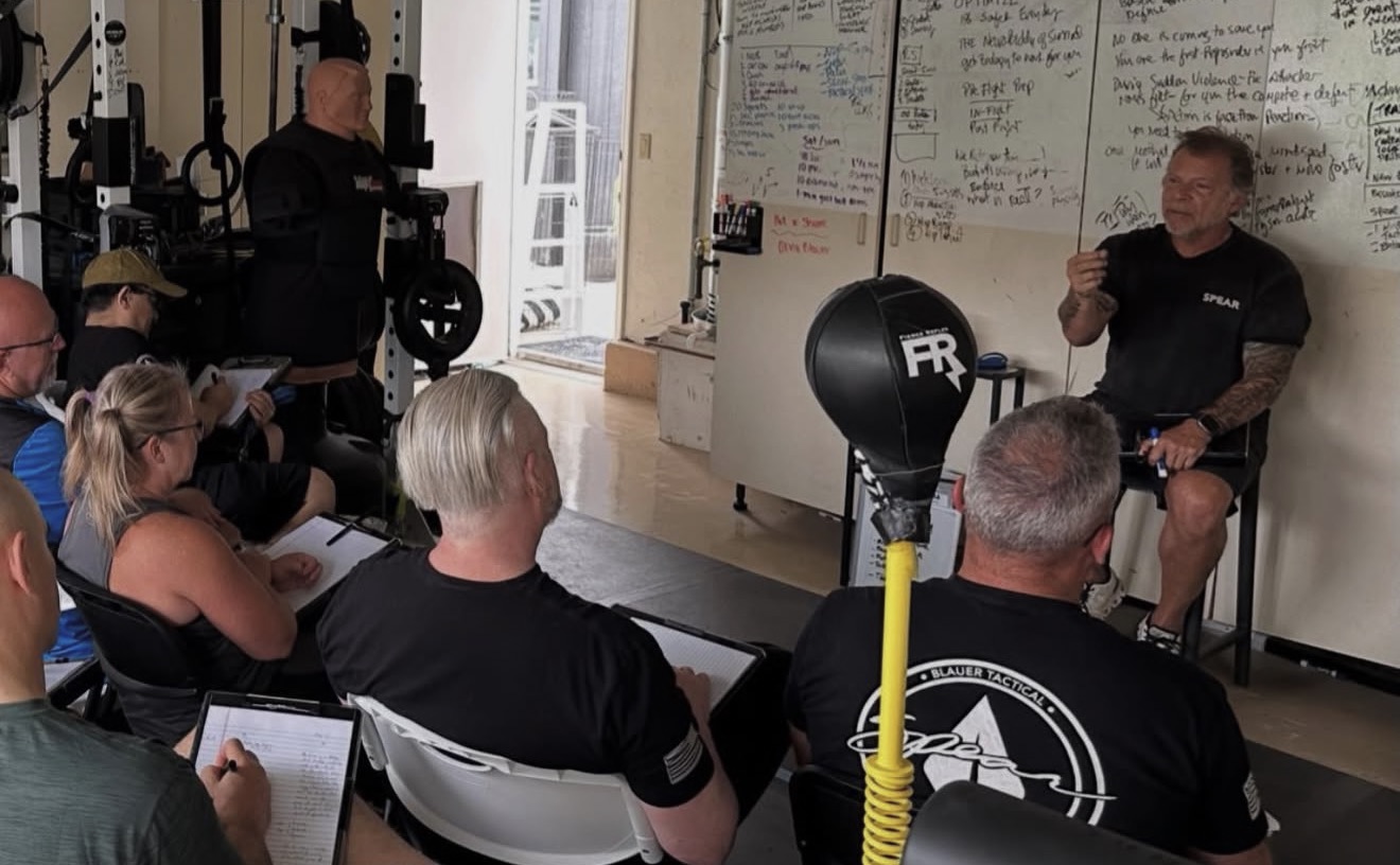 Coach Tony Blauer teaching in the Tactical Garage Gym