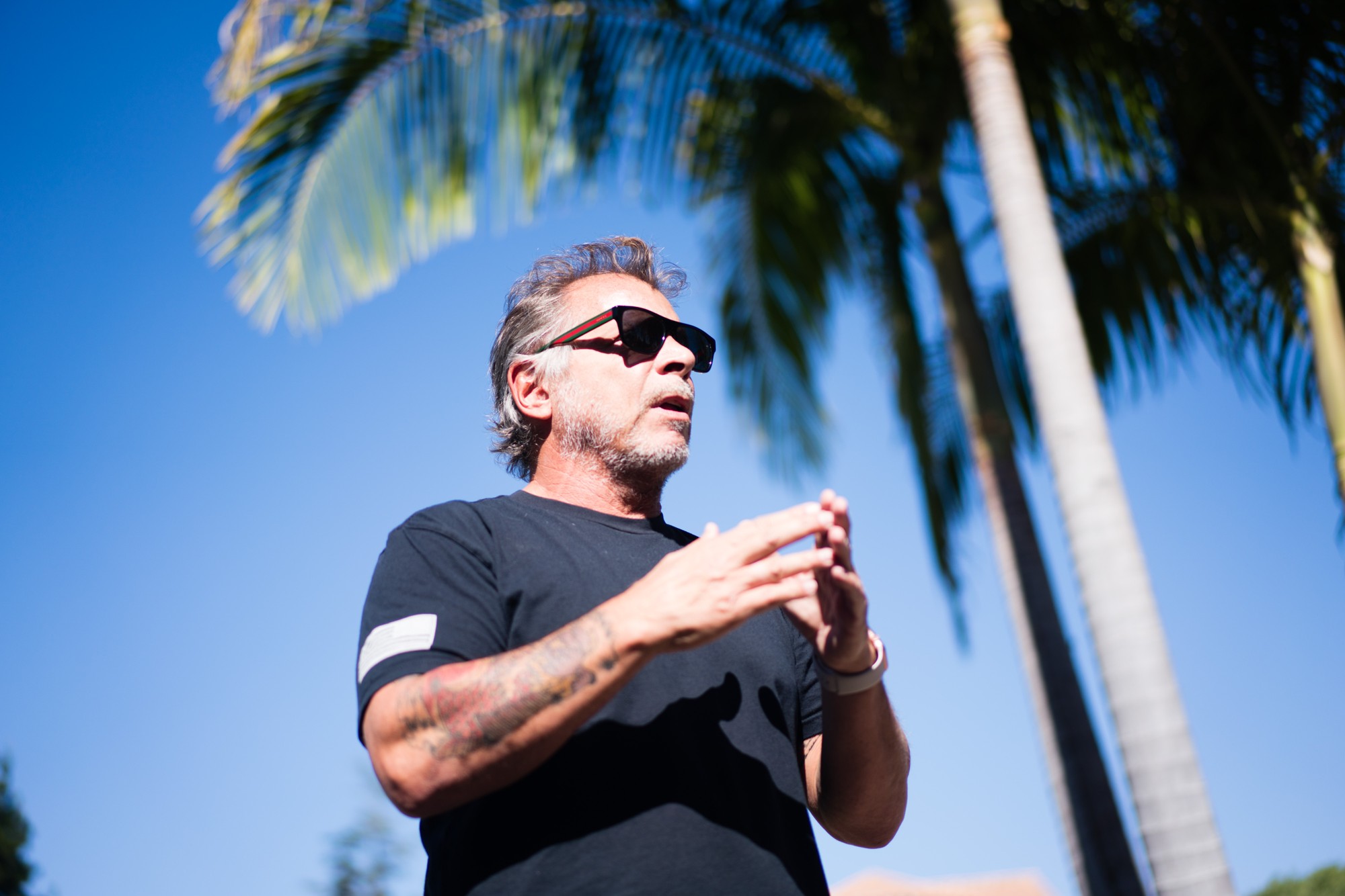 Coach Tony Blauer teaching outdoors